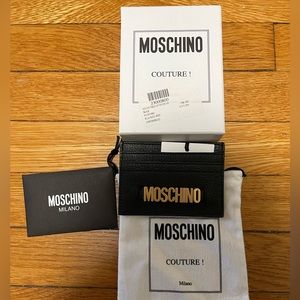 Moschino Logo Leather Card Case